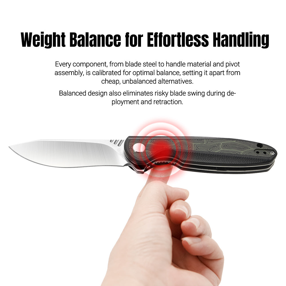 IOKO Pocket Knife Two-Tone G10 Handle, High-Quality D2 Blade