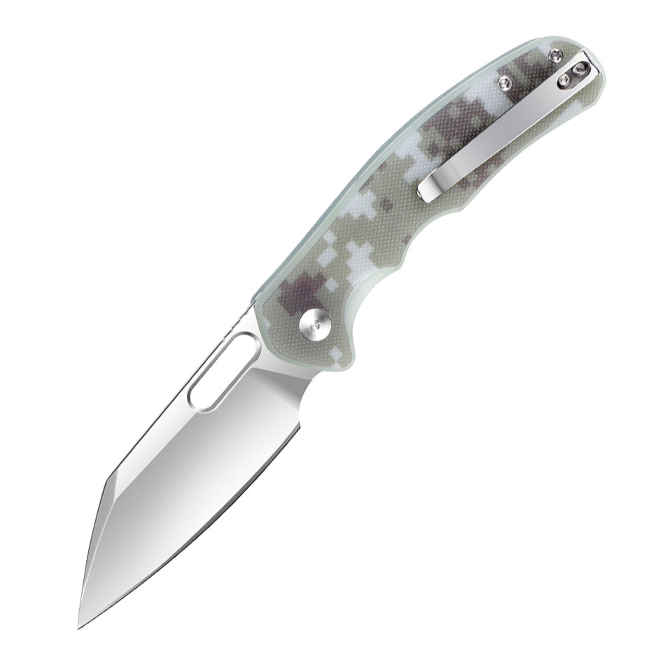IOKO Pocket Knife G10 Camouflage Handle, D2 Blade