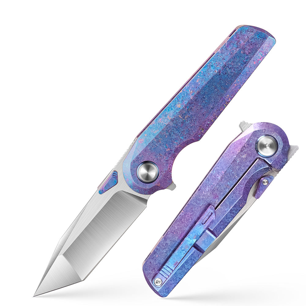 IOKO S35VN Titanium Handle Pocket Knife, Urban EDC