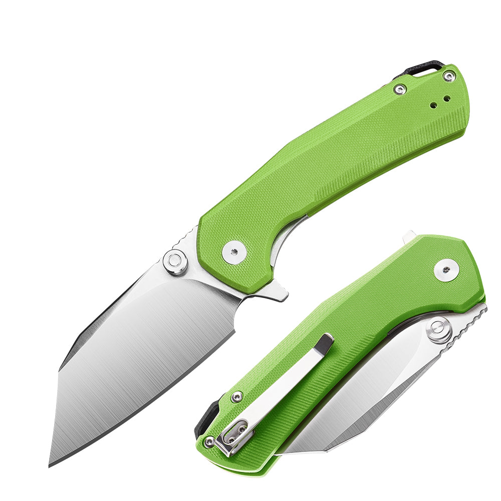 IOKO Outdoor folding knife, camping and hiking tool knife, D2 material G10 handle