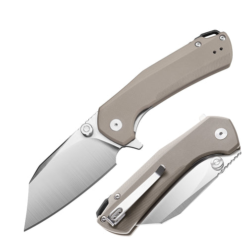 IOKO Outdoor folding knife, camping and hiking tool knife, D2 material G10 handle